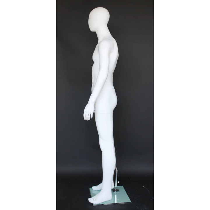 5 ft 10 in Male Mannequin Small Size Egg head Matte white -SFM72E-WT