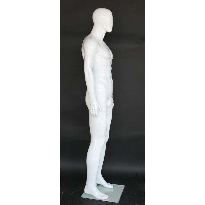 SFM83E-GW 6'1" Glossy White Male Mannequin - High-Shine Athletic