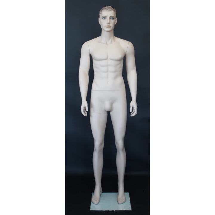 6 ft 1 in Face Makeup Skin tone colored Male Mannequin SFM51-FT