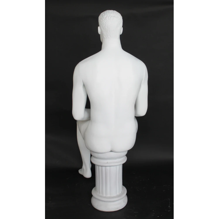 4 ft 7 in Sitting Male Mannequin Featured face head white -SFM8-WT