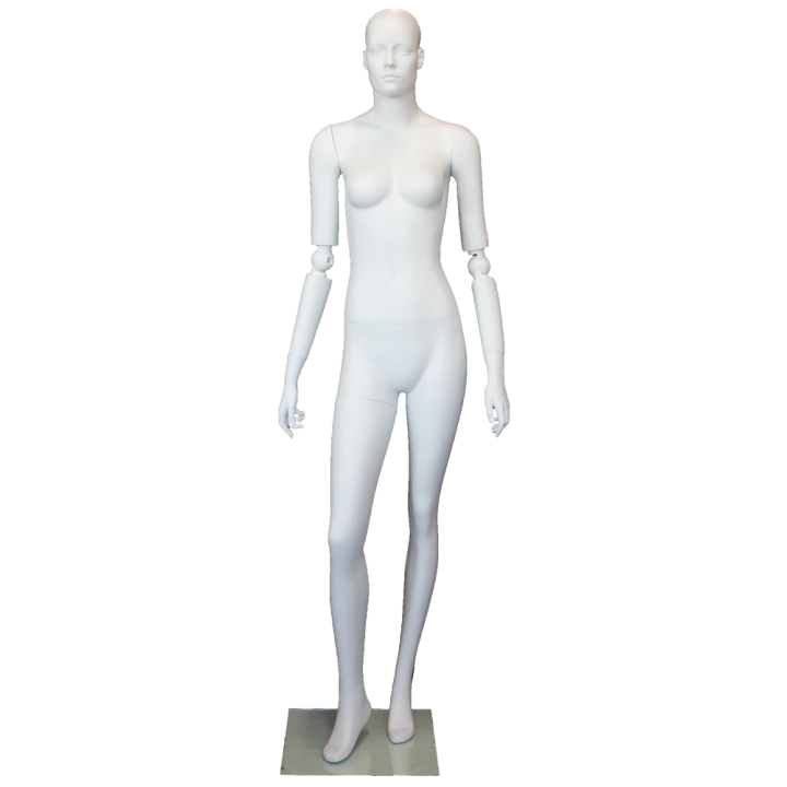 Female Mannequin with Bendable Arms Matte White - SFW39-WT