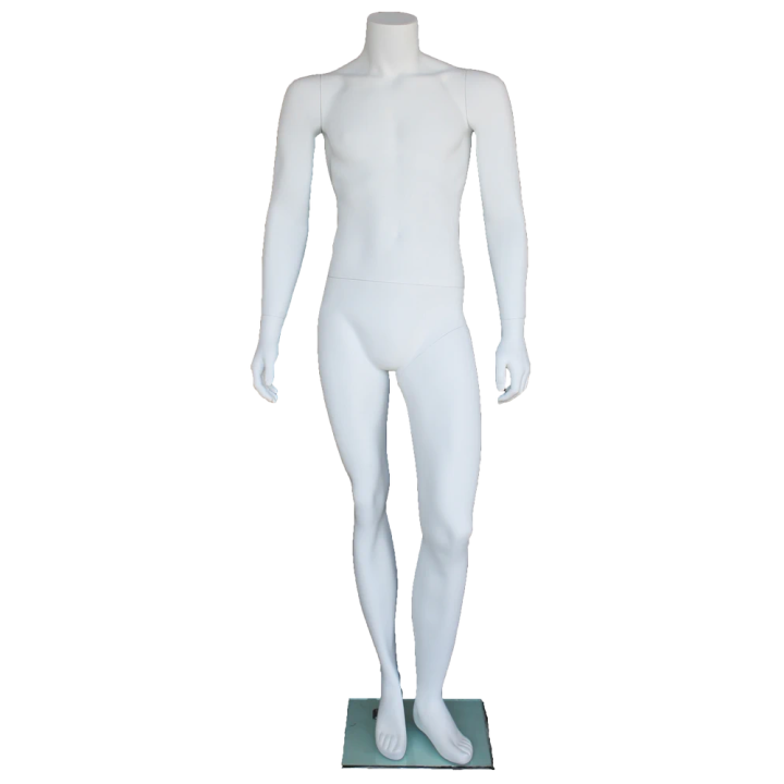 Headless Full Body Male Mannequin Matte white STM002-WT