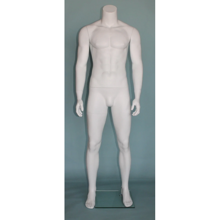 STM051-WT - 5 ft 9 in Headless Full Body Male Mannequin Athletic white