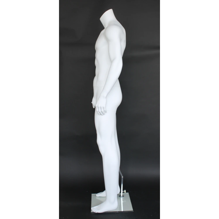 STM052-WT - 5 ft 11 in Muscular Headless Full Body Male Mannequin Matte white