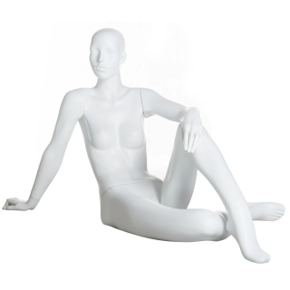 40 in H Matte White Reclining Sitting Female Mannequin-SFW29-WT