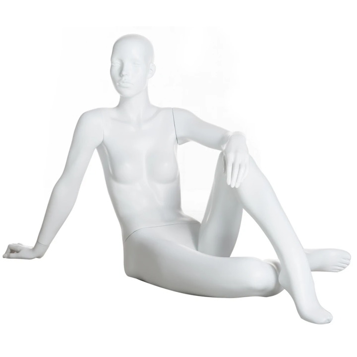 40 in H Matte White Reclining Sitting Female Mannequin-SFW29-WT