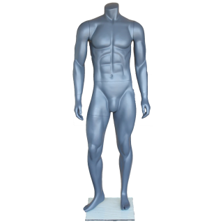 STB-1MH - Matte Grey 5 ft 4 in Athletic Headless Male Mannequin