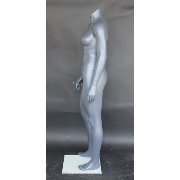 5 ft Matte Gray Athletic Headless Full Body Female Mannequin STB-FH-MG