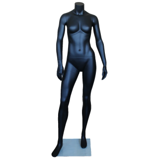 STB-2FH-MB - 5 ft 5 in Matte Black Athletic Headless Female Mannequin