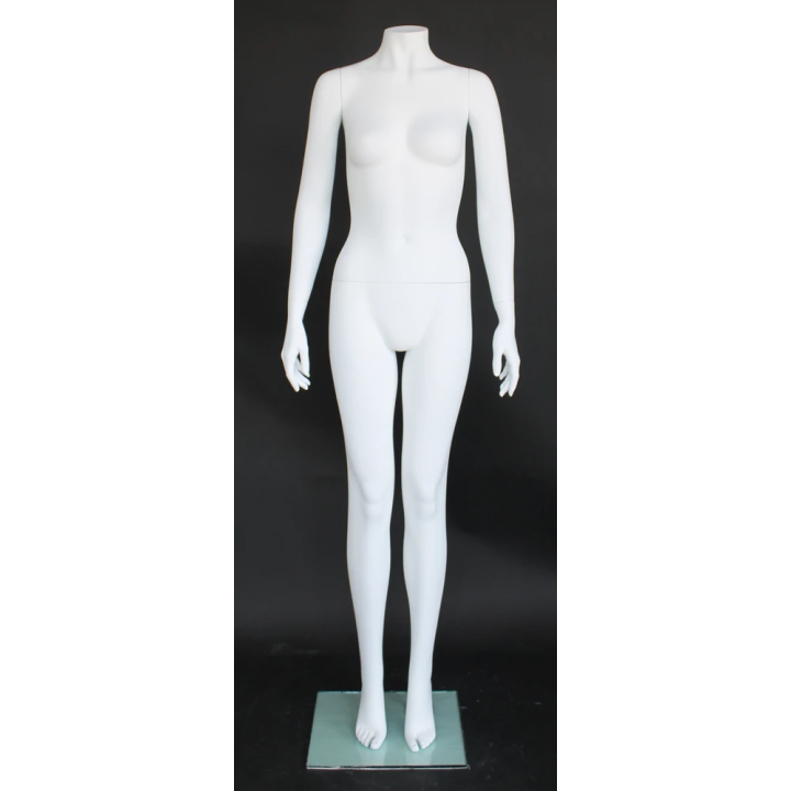 STW002-WT - White Headless Full Body Female Mannequin in Simple Standing pose