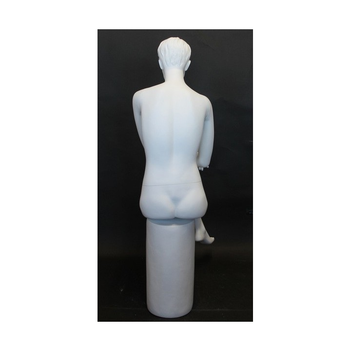 Female Sitting Mannequin Molded hair Matte White -SFW9-WT