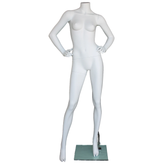 STW112-WT - Matte White Headless Female Mannequin Hands on Hip