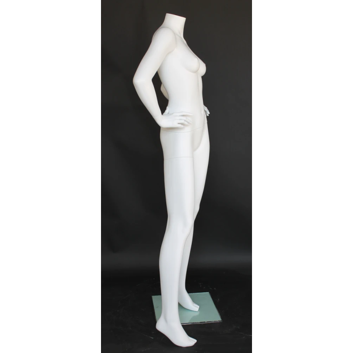 STW112-WT - Matte White Headless Female Mannequin Hands on Hip