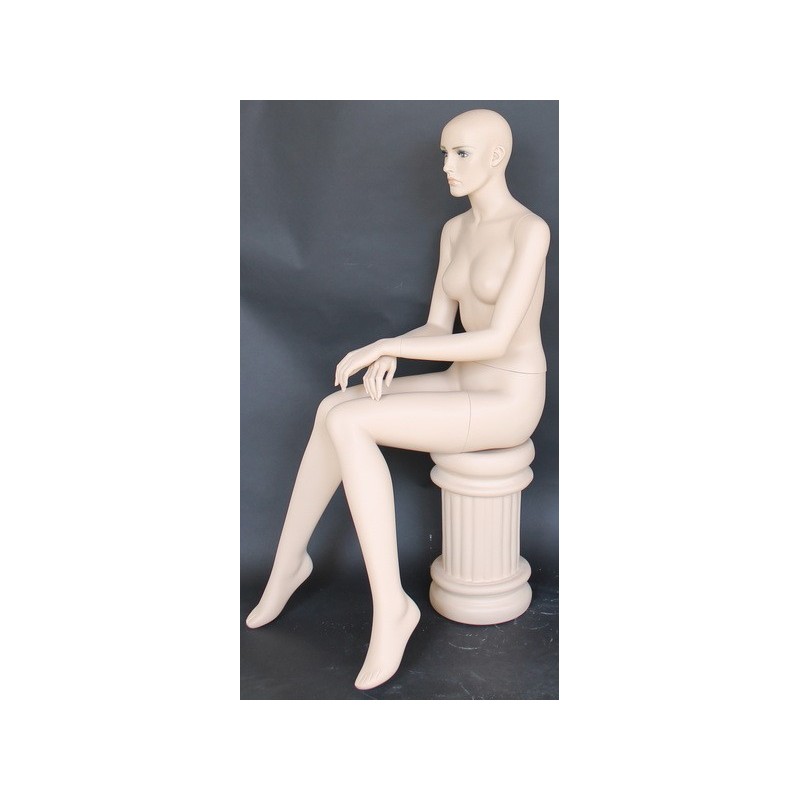 LUXE Sitting Female Mannequin Egg head Matte White -SFW98E-WT