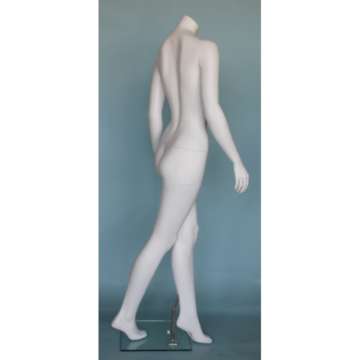 STW113-WT - Walking Pose Headless Full Body Female Mannequin White