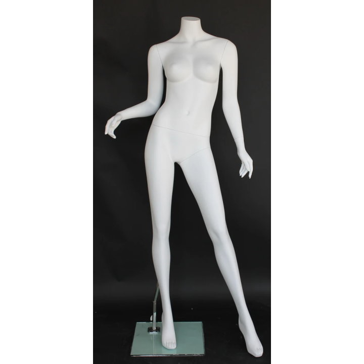 STW114-WT - Matte White Headless Female Mannequin Bent Right arm