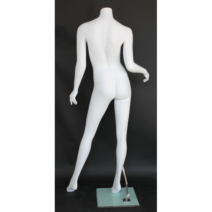 STW114-WT - Matte White Headless Female Mannequin Bent Right arm