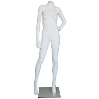 STW115-WT - Matte White Headless Female Mannequin Left Hand on Hip