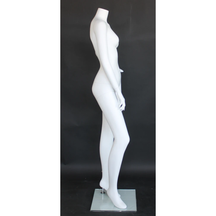STW118-WT - Matte White Headless Female Mannequin Left Hand On Hip